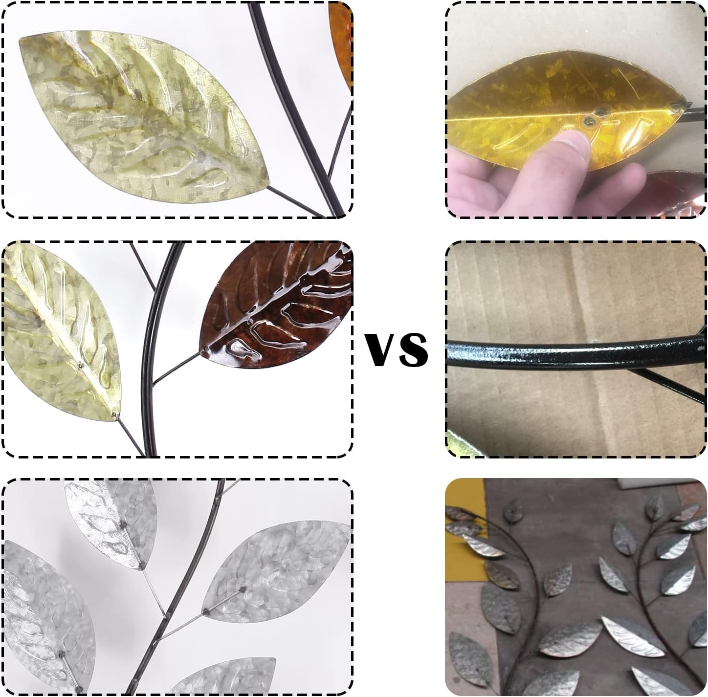 Set of 2 Metal Tree Leaf Wall Art Decor, 38 Inch Iron Olive Branch Home Sculptures D496