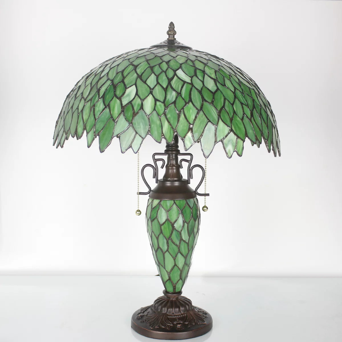Green Stained Glass Wisteria Table Lamp for Living Room Bedroom J562