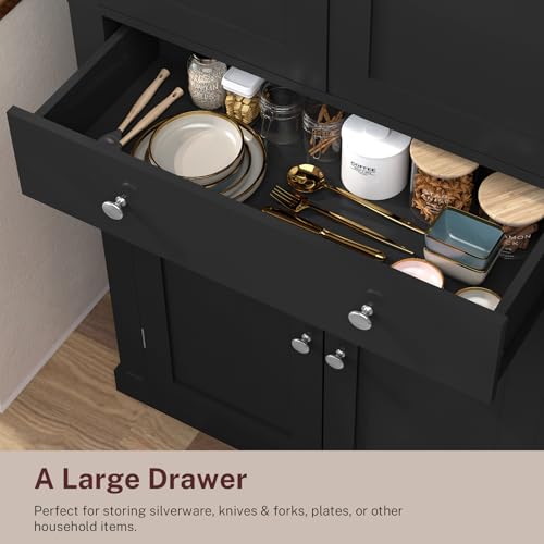 White Pantry Cabinet with 6 Doors and Drawer I8389