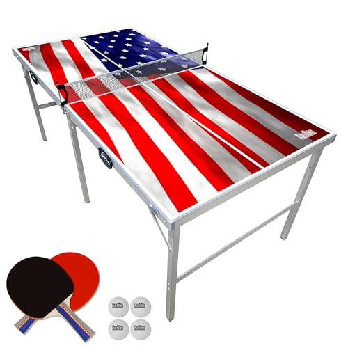 6 ft x 3 ft Portable Folding Ping Pong Table for Indoor Outdoor A180928