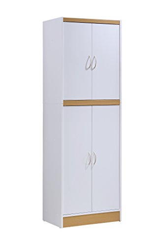 Hodedah 4 Door Kitchen Pantry with Four Shelves, Chocolate