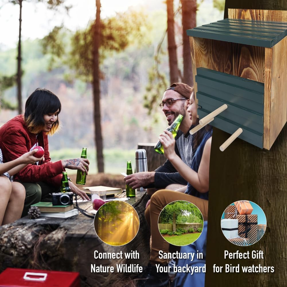 Owl Box for Outside, No Assembly Required, Cedar Wood M11166