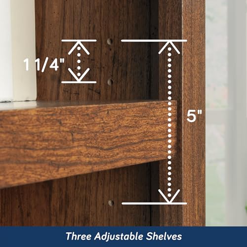 5 Tier Book Shelf Wooden Bookcase for Home Office Living Room C105