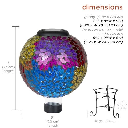 8" Glass Gazing Globe with Color Changing LED Lights H77402