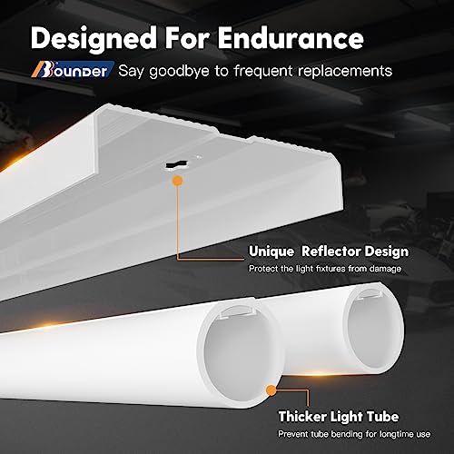 12 Pack Linkable LED Shop Light with Reflector, 5000K Daylight, 4 FT, Surface & Suspension Mount S45203
