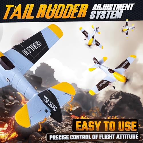 RC Plane with 6-Axis Gyro, Easy Control for Beginners, LED Lights U3567