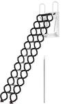 Frezon 12 Steps Wall Mounted Folding Ladder, Black Loft Attic Stairs,Pull down wall mounted attic folding staircase
