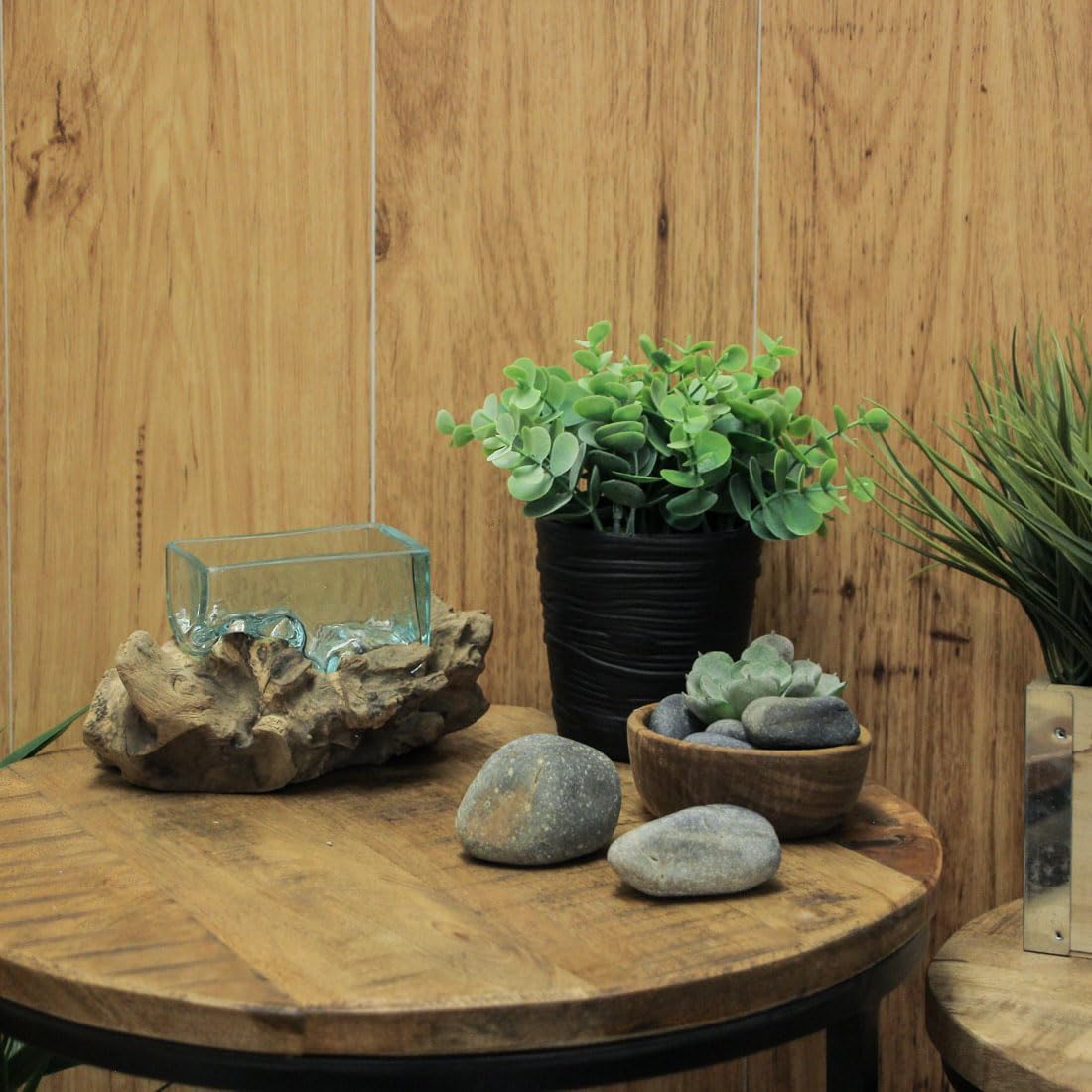 Glass Driftwood Decorative Bowl Vase Terrarium Planter Y130