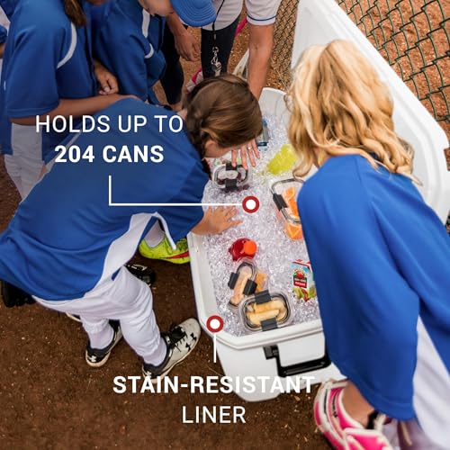 Marine Cooler with Insulated UV Guard Lid, Keeps Ice for 3+ Days, 52qt/100qt/120qt Options J173