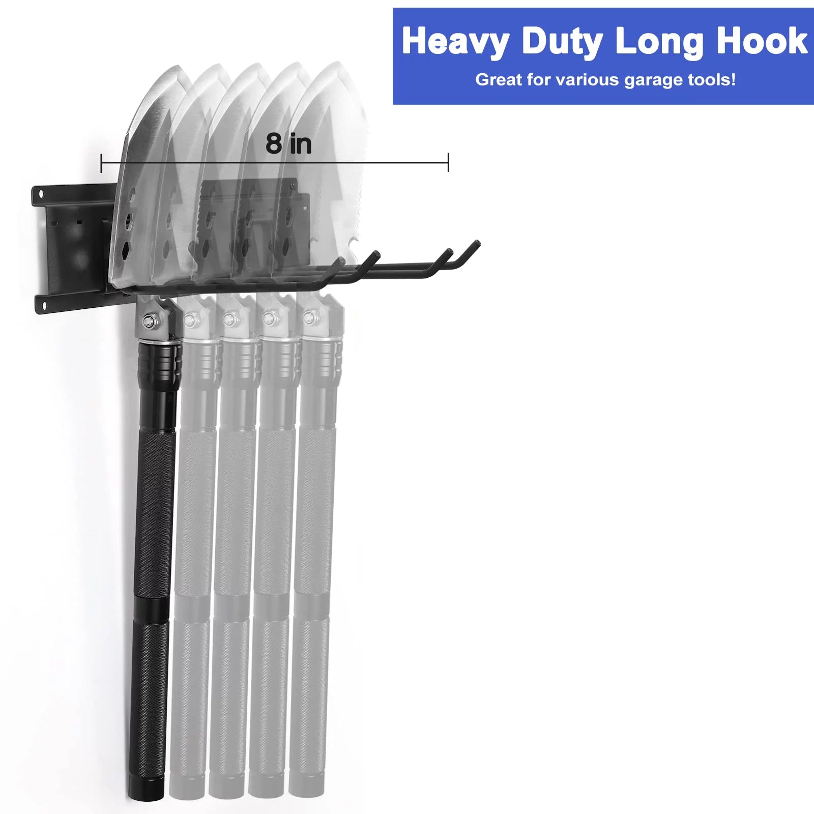 Wall Mounted Tool Storage Organizer with 6 Hooks and 3 Boards U46571