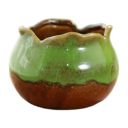 Succulent Pots,4×3 inch Ceramic Flowing Glaze Mini Plant Pots with Drainage,Colorful Flower Planter Pot for Home Garden Office Decoration White