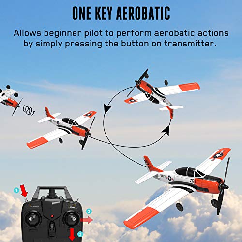 RC Airplane 2.4Ghz 4 Channel Remote Control with Aileron, Ready to Fly A593