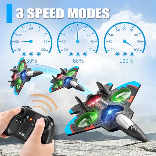 Foam Remote Control Airplane Fighter Jet with Lights for Kids Adults H4069