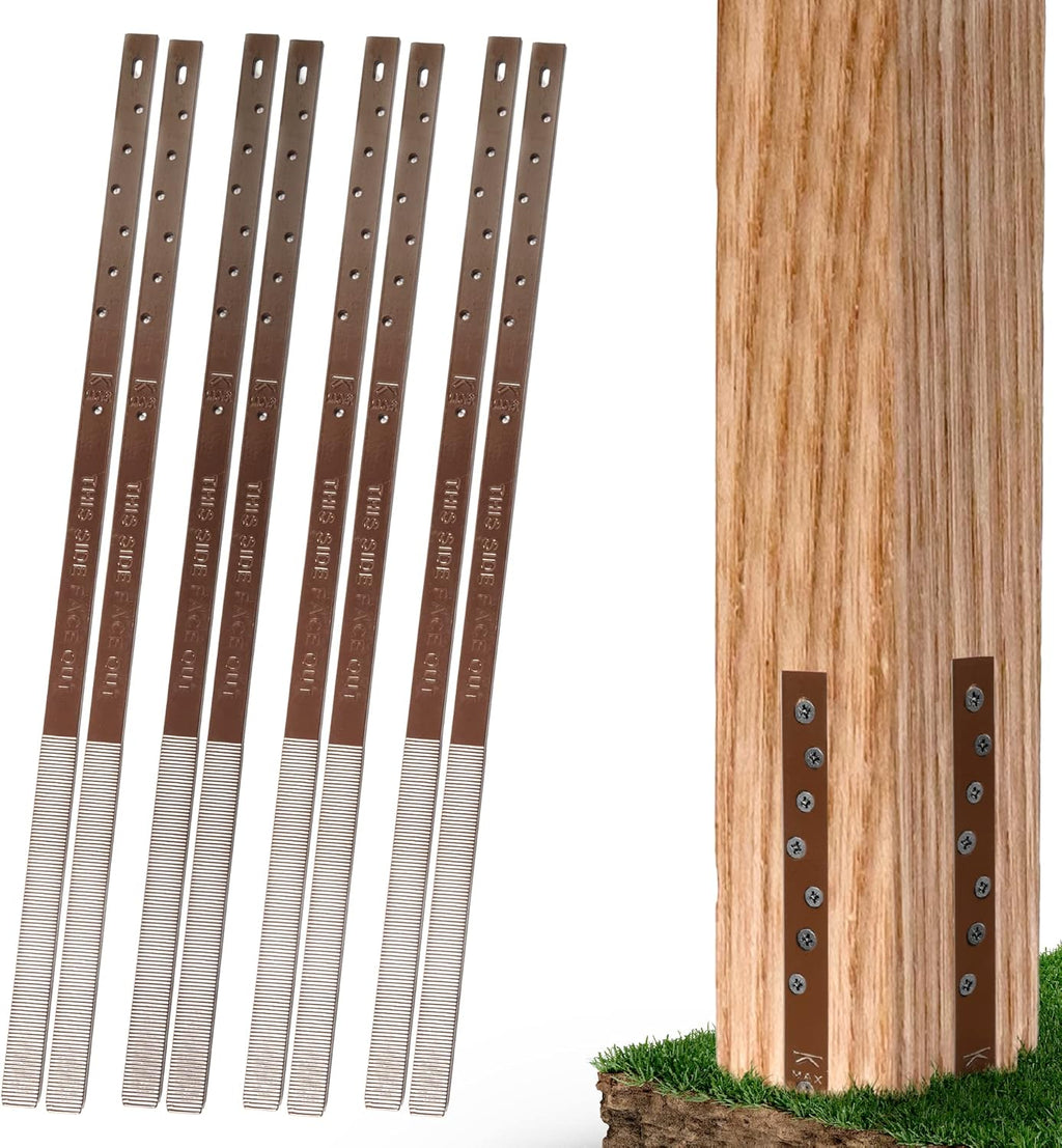 Pack of 8 Easy Fence Post Repair to fix 4 Broken Wood Posts, Fast and Easy to Install, Effective, Long-Lasting