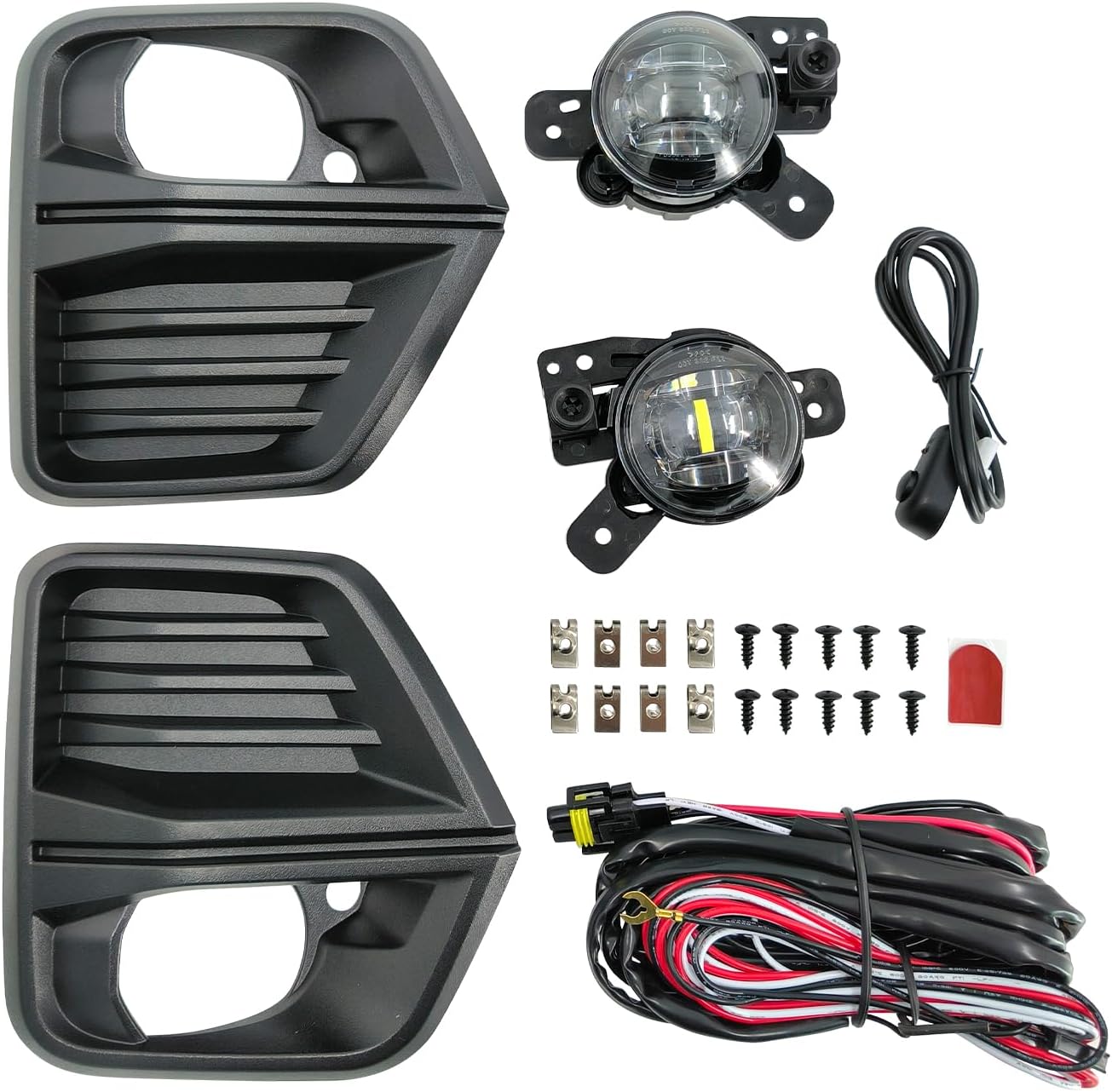 Front Fog Light Assembly Fit for Chevy Colorado 2023 2024 with Bezel Cover and Harness, Front Bumper LED Fog Light Driver & Passenger Side 42737706 42737708 GM2592334, Except for ZR2