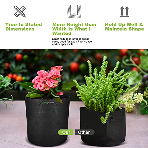 8 Pack Tall Grow Bags for Vegetables, Heavy Duty Nonwoven Fabric Pots with Handles R212323