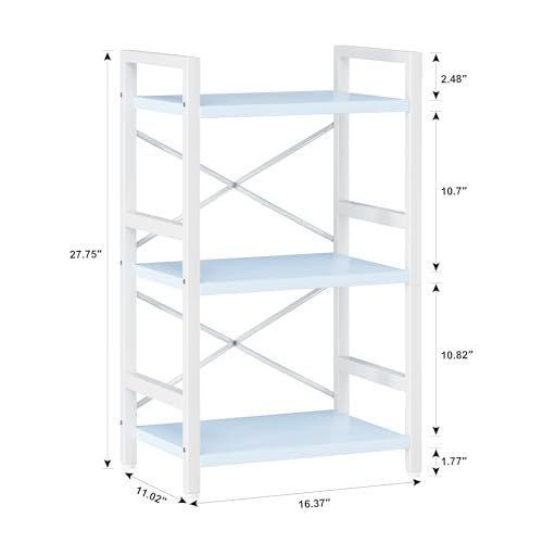 3 Tier Industrial Bookcase, Rustic Etagere Bookshelf for Living Room U5786