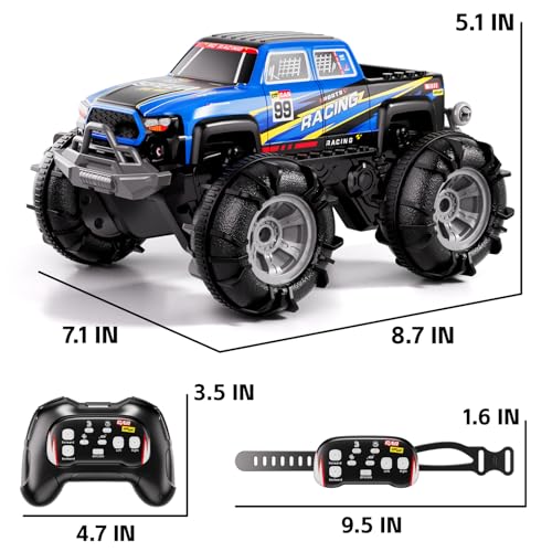 Amphibious RC Truck with Spray & Light for Kids Y851