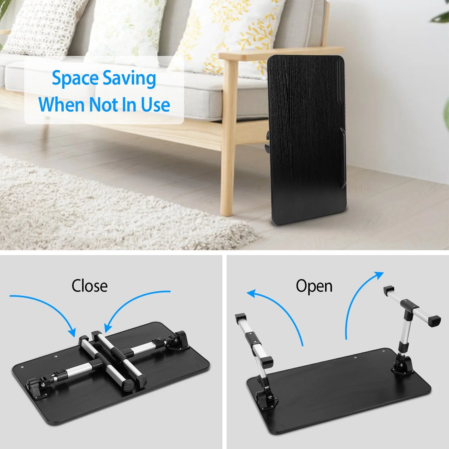 Foldable Laptop Table Stand Portable Desk Bed Tray Height Angle Adjustable T95571