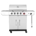 Royal Gourmet SG5002 5 Burner Propane Gas Grill with Side Burner & Sear Burner, Stainless Steel Gas Grill with 61,000 BTUs Output for Outdoor Patio Garden Backyard Cooking, Silver