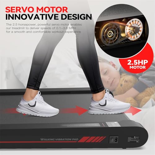 Walking Vibration Pad with APP, 3 in 1 Under Desk Treadmill, Low Noise with Remote Control V76557