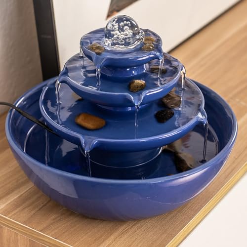 Indoor tabletop ceramic fountain water feature R92802