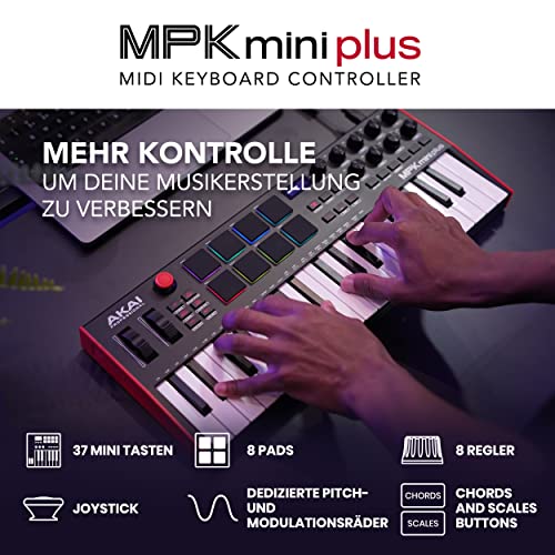 USB MIDI Keyboard Controller with 37 Mini Keys and 8 Pads J9080