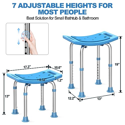 Shower Stool Stainless Steel, Adjustable Anti Slip Bath Chair for Seniors D31917
