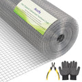 Hardware Cloth, 24in x 100ft 1/2inch Chicken Wire Fence, Galvanized After Welding Wire Mesh Roll, Garden Plant Supports Wire Fencing, Poultry Animal Netting Cage Screen