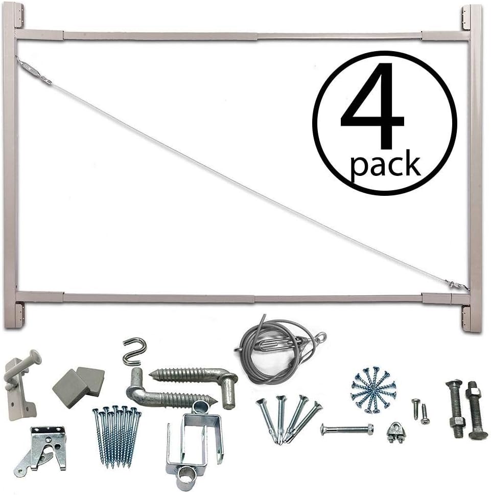 Steel Frame Gate Kit, 36-72 in Wide, 6 ft High N8767
