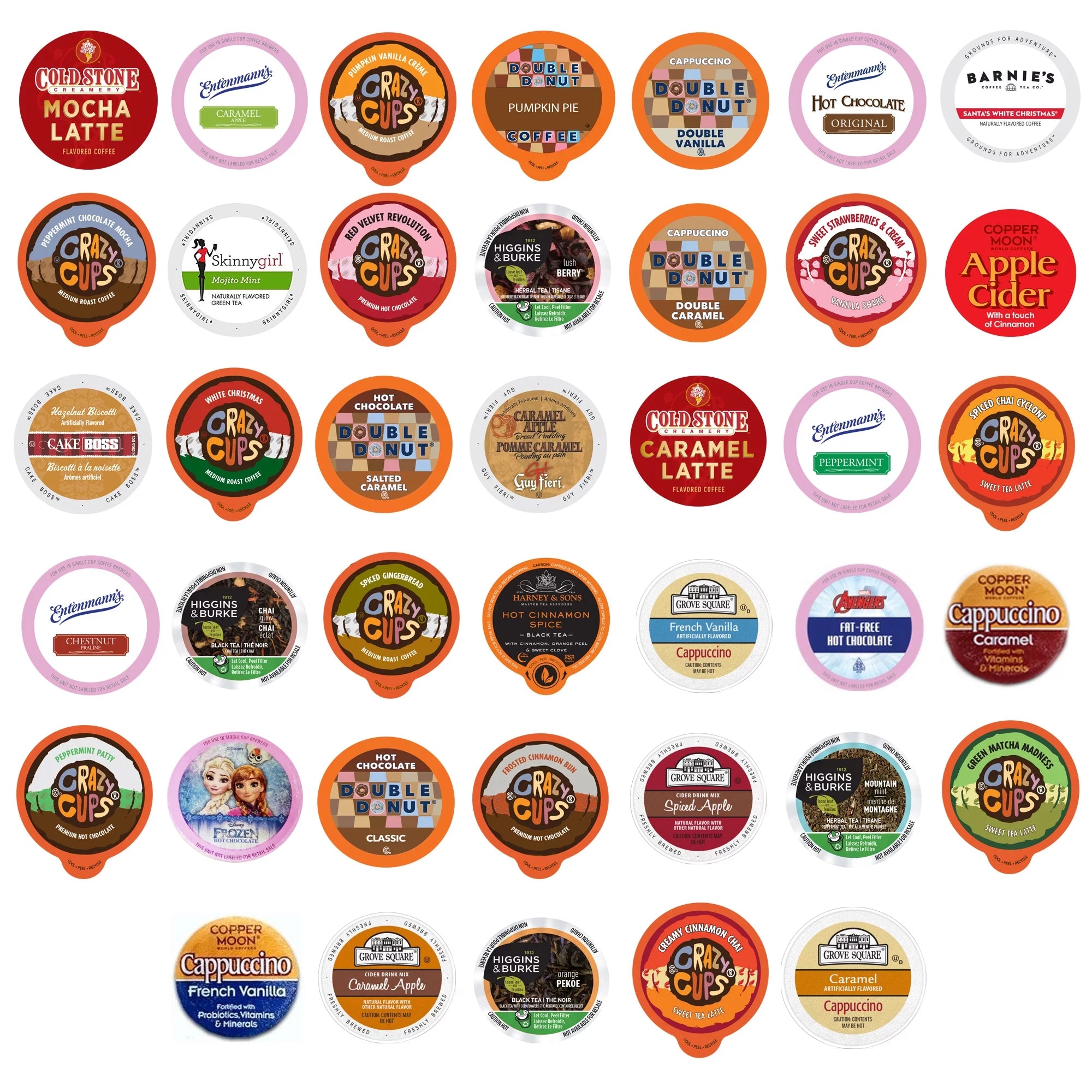 Winter Flavored Coffee, Tea, Hot Cocoa and Cider Single Serve Cups, 40 Count H50530