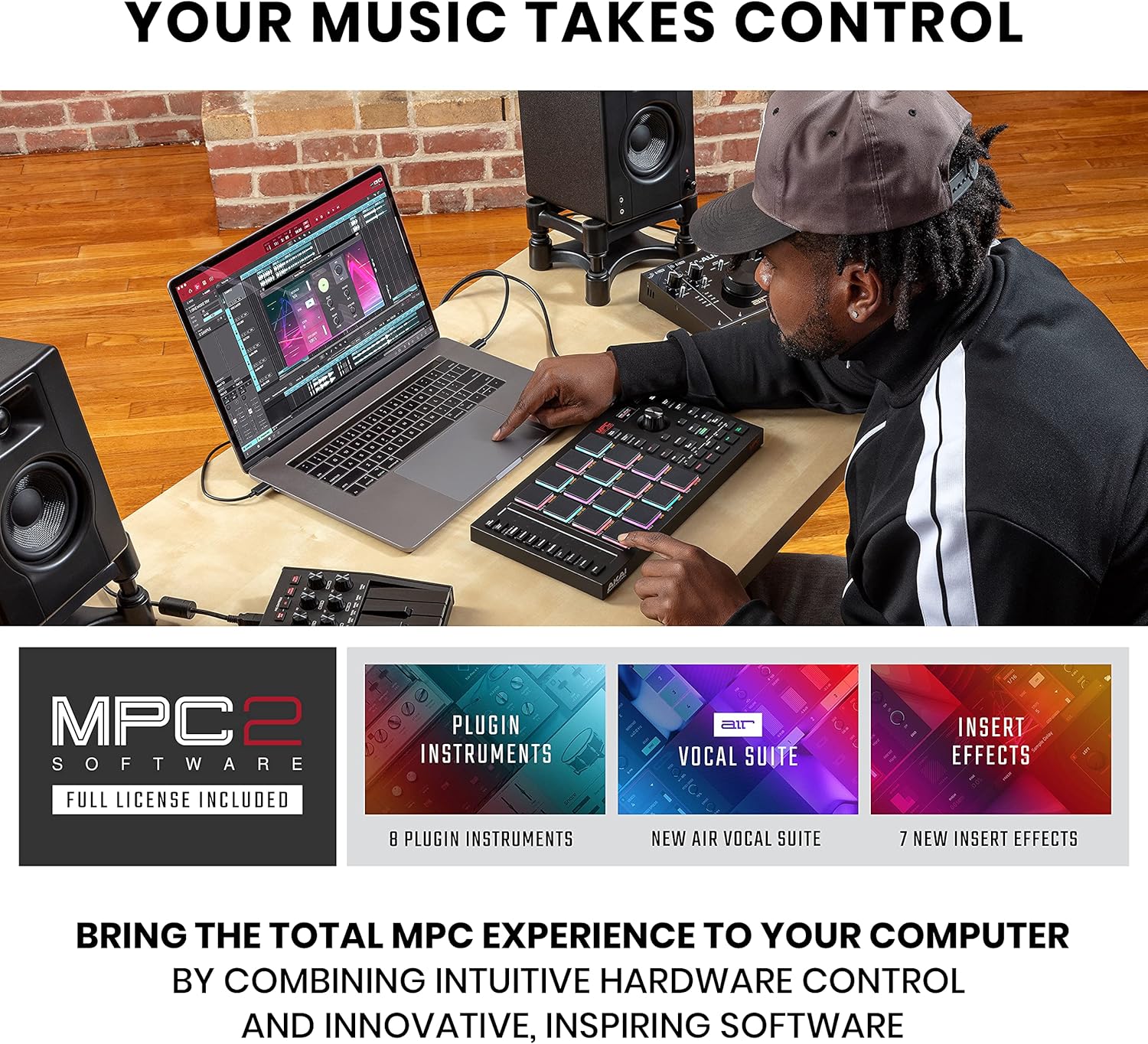 MPC Studio MIDI Controller Beat Maker & 25 Key USB MIDI Keyboard with 8 Drum Pads T360019