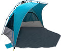 WFS Pop Up Sun Shelter Beach Canopy with 2 Zippered Windows, Teal
