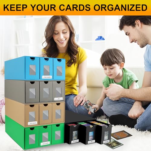 Trading Card Storage Box with 48 Dividers and Labels K306