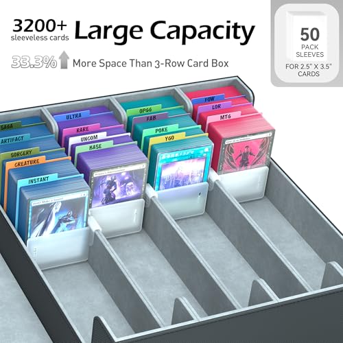 Trading Card Storage Box with 50 Sleeves and 24 Dividers G3044