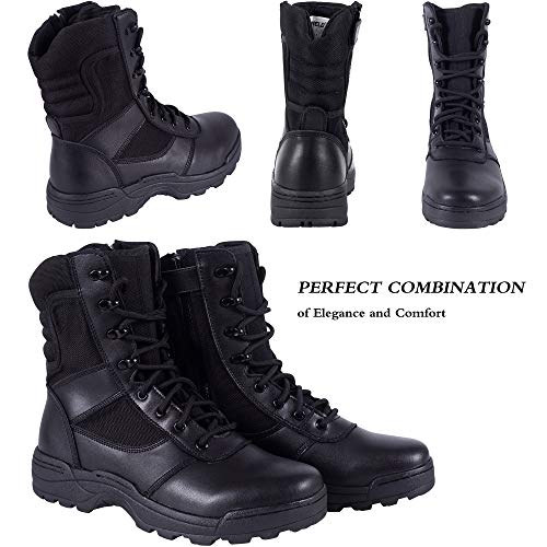 Men's Tactical Combat Boots with Side Zipper B75985