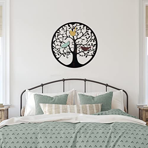 Metal Wall Art Tree of Life Decor 23 Inch Black D58963
