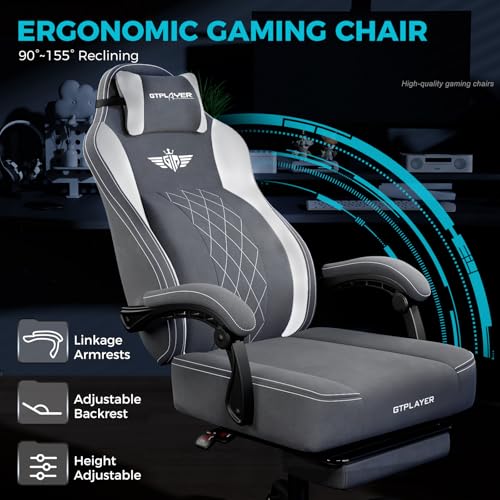 Big and Tall Gaming Chair with Breathable Fabric and Lumbar Support U62154