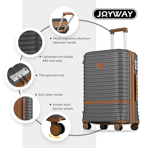 Expandable Carry-On Luggage Set, Lightweight Hard Shell 20 Inch with Spinner Wheels M12570