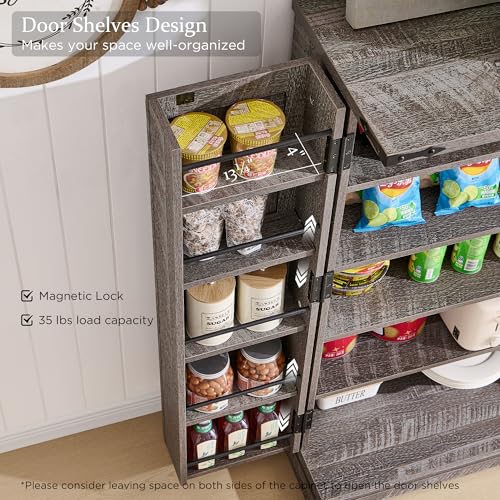 Farmhouse Storage Cabinet with Barn Doors and Adjustable Shelves X3170