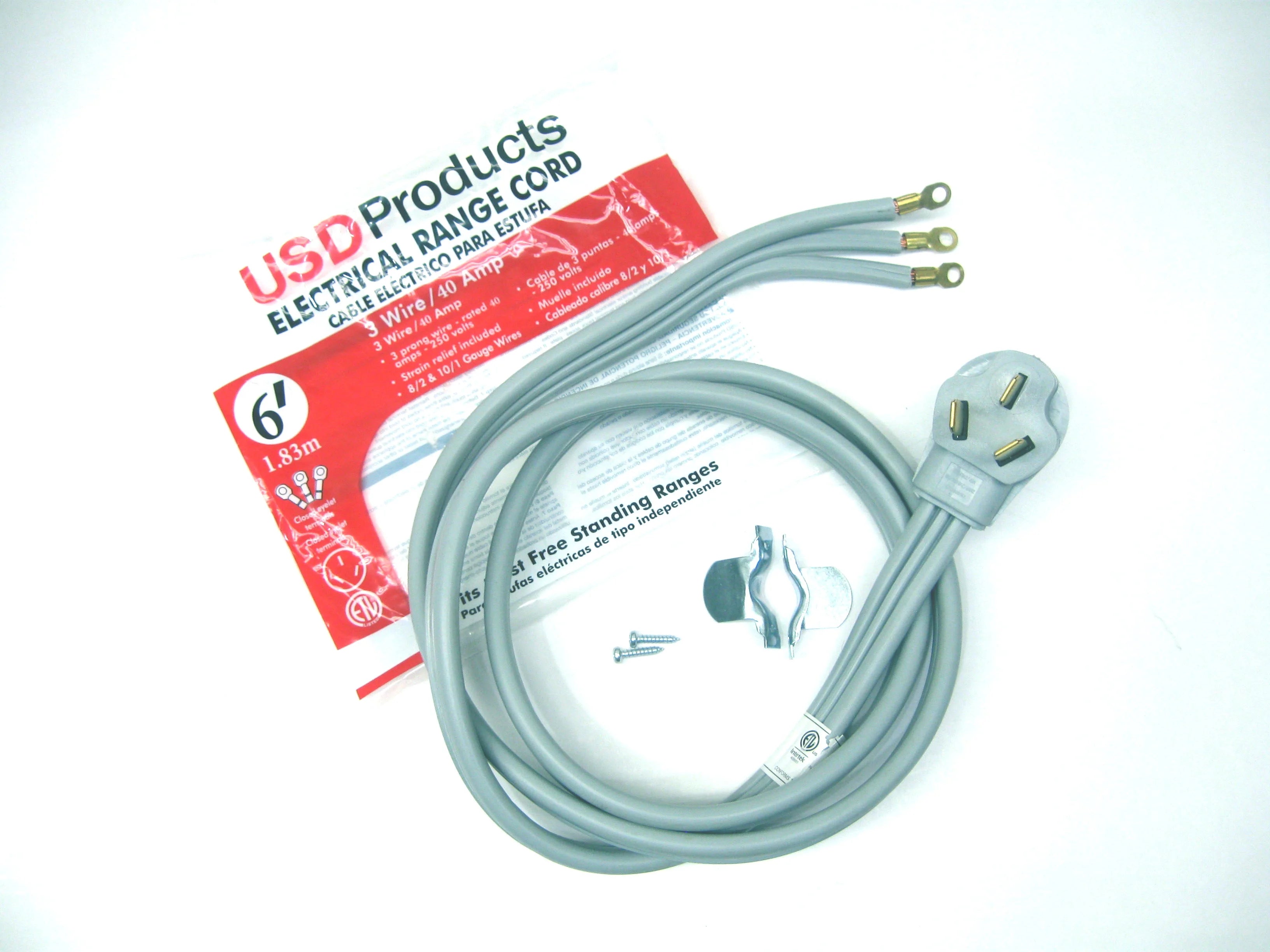 Range Oven Electric Power Cord 3 Prong Wire 40 Amp 6' Foot Heavy Duty