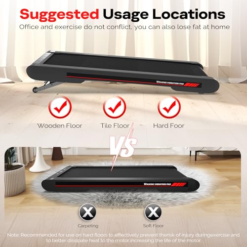 Walking Vibration Pad with APP, 3 in 1 Under Desk Treadmill, Low Noise with Remote Control V76557
