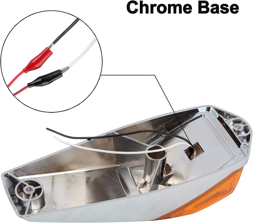Truck Cab Marker Lights 17 LED Amber Roof Clearance Running Lights with Chrome Base 12V L5721