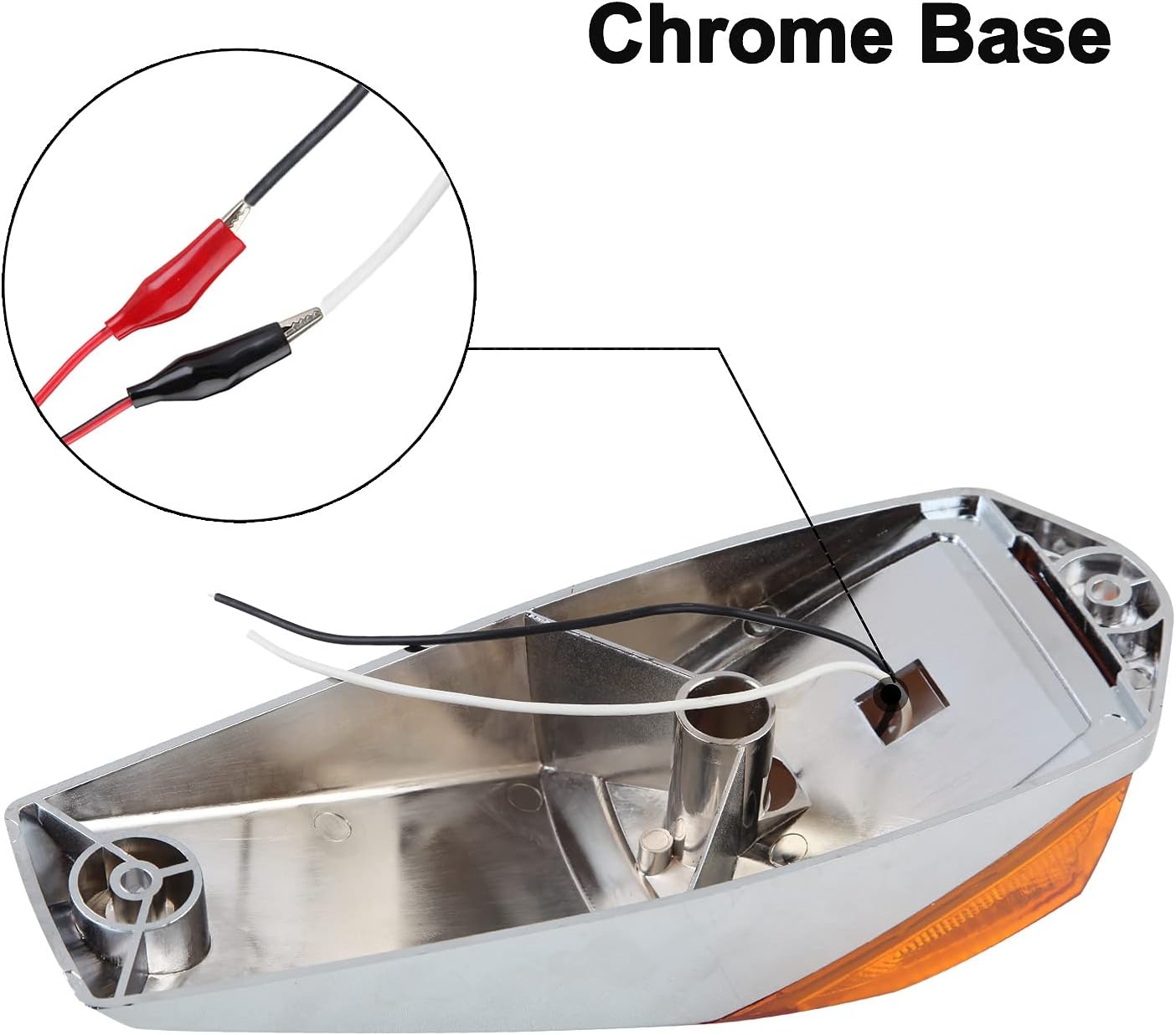 Truck Cab Marker Lights 17 LED Amber Roof Clearance Running Lights with Chrome Base 12V L5721