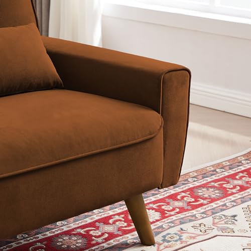 Mid Century Modern Loveseat Sofa with Wood Legs Z78752