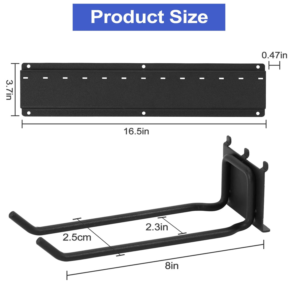 Wall Mounted Tool Storage Organizer with 6 Hooks and 3 Boards U46571