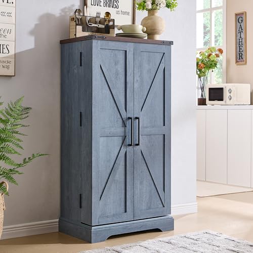 Farmhouse Storage Cabinet with Barn Doors and Adjustable Shelves X3170
