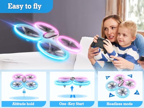 RC Drone with 720P HD FPV Camera for Kids with LED Light and Remote Control Q603