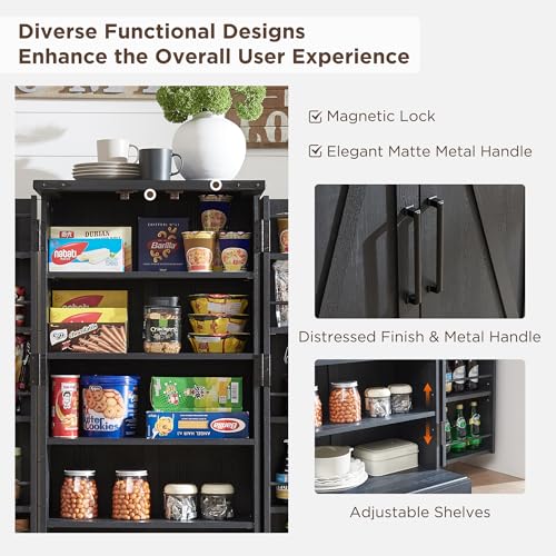Farmhouse Storage Cabinet with Barn Doors and Adjustable Shelves X3170
