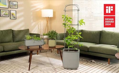 Indoor Mini Planter Pots with Trellis, Self-Watering for Herbs & Climbing Plants J477886